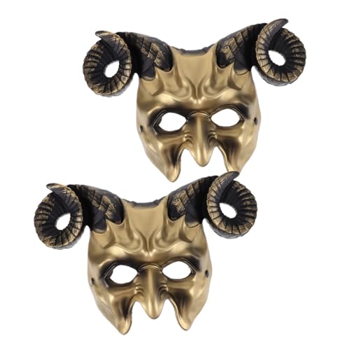 GLSTOY 2 Stück Halloween Maske mit Tierhörnern Halbfacetten Design für Vielseitige Kostüme Leicht und Atmungsaktiv Komfortabel für Lange bei Maskenball Festival und Party von GLSTOY