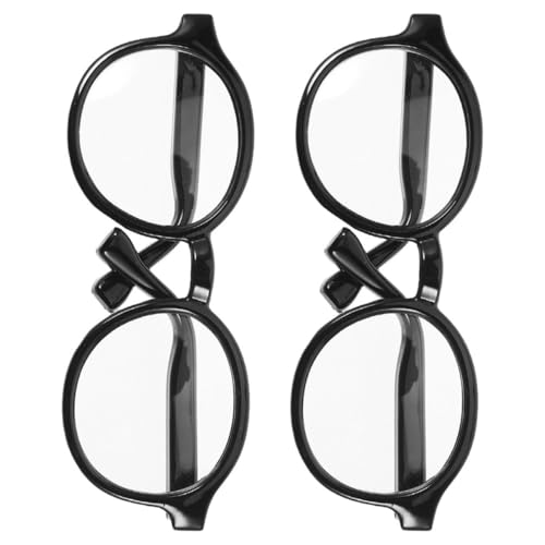 GLSTOY 2 Stück Mini Puppenbrille Weiche Schwarze Rahmen Transparente Gläser Schonendes Material für Baumwollpuppen Einfaches Anziehen Sichere und Bequeme Puppenaccessoires von GLSTOY