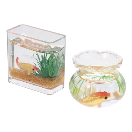 GLSTOY 2 Stück Miniatur Aquarium Teilig Mini Fischschale mit Goldfisch Deko Puppenhaus Zubehör für Mini Haus Dekoration Detailreich Langlebig Realistisch Gestaltet Zufällige Farbe GLSTOY 2 Stück Miniatur Aquarium Teilig Mini Fischschale mit Goldfisch Deko Puppenhaus Zubehör für Mini Haus Dekoration Detailreich Langlebig Realistisch Gestaltet Zufällige Farbe von GLSTOY