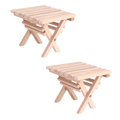GLSTOY 2 Stück Miniatur Klapptisch Teilig Holzmodell Miniaturmöbel für Puppenhaus Camping Gartentisch Mini Haus Schmuck von GLSTOY
