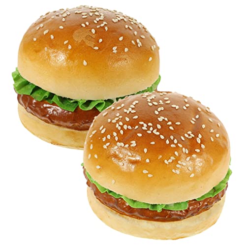 GLSTOY 2 Stück Simuliertes Hamburger Modell Desktop Burger Ornamente Simulierter Burger Gefälschte Burger Simulation Burger Modelle Burger Requisite Party Dekorationen Pu Burger von GLSTOY