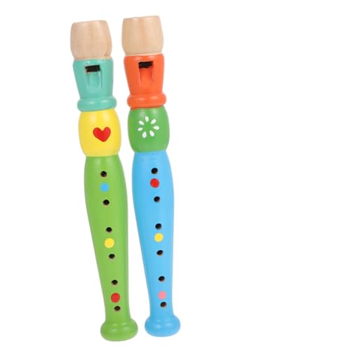 GLSTOY 2 Stück Teiliges Holz Piccolo Flöten für Blockflöte Pädagogisches Musikinstrument zur Musikalischer Früherziehung und Kreativität Geeignet für Schule und Zuhause Zufällige Farbe von GLSTOY