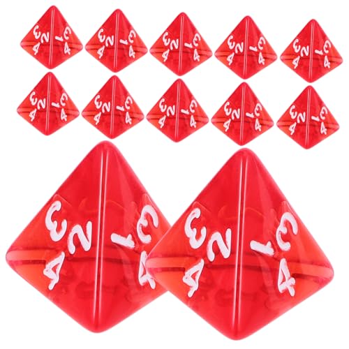 GLSTOY Unterhaltungswürfel-Set – 20 Rote Acrylwürfel Große Würfel Für Kinder Brettspiel Rollenspielwürfel Partyzubehör von GLSTOY