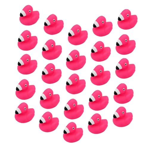 GLSTOY 24 Stück Teiliges Badespielzeug Cartoon Flamingo aus Sicherem Vinyl Quietschende Weiche Badetiere für Junge Mädchen und Kleinkinder Schwimmfähig für Badewanne Pool und Strandspaß von GLSTOY