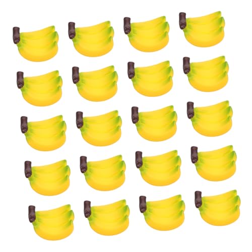 GLSTOY 24 Stück Teiliges Mini Bananen aus Resin Realistische Miniatur Fruchtdeko für Puppenhaus Leicht und Detailreich für DIY Basteln und Mikro Szenen Attraktive Mini Früchte für von GLSTOY