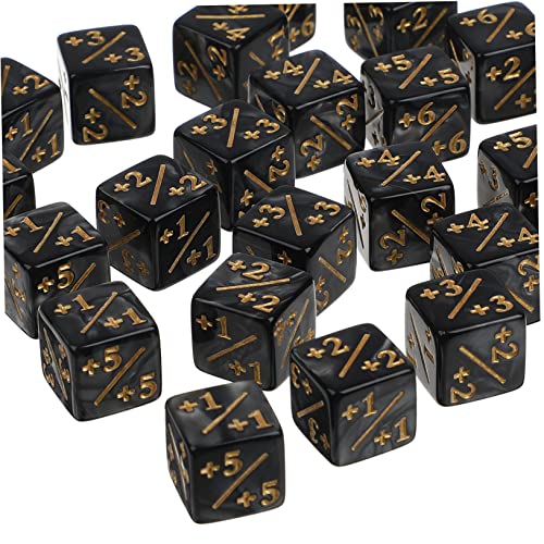 GLSTOY 24Stücke Acrylwürfel mit Plus und Minuszeichen Spielzubehör für Kartenspiele und Lernspielzeug für Brettspiele und Mathematik Übungen von GLSTOY