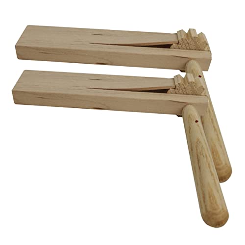 GLSTOY 2Stücke Holzratschen Lärmhersteller für Frühe Bildungsspielzeuge Sicheres Holzspielzeug mit Interessanter Form für und Kreative Spielstunden von GLSTOY