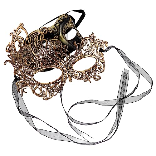 GLSTOY Maske Maskenball Damen Kostü Ball Cosplay Maske Mysterious Halb Gesicht Masquerade Maske Halloween Accessoire Mit Eleganter Spitze Und Goldenen Akzenten Für Karneval Und Partys GLSTOY Maske Maskenball Damen Kostü Ball Cosplay Maske Mysterious Halb Gesicht Masquerade Maske Halloween Accessoire Mit Eleganter Spitze Und Goldenen Akzenten Für Karneval Und Partys von GLSTOY