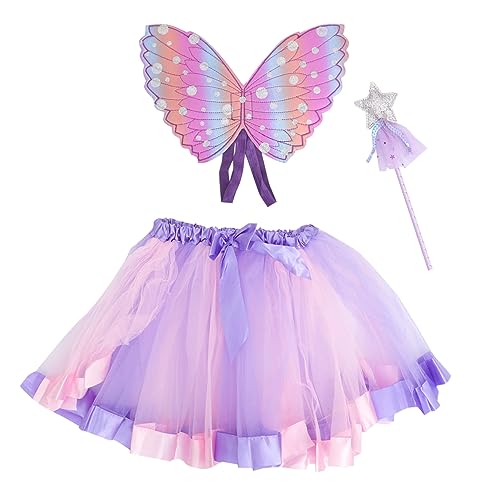 GLSTOY Kostüm Für Kinder 3-teiliges Kinder-flügel-kostüm-set Feenstab Und Rock Für Geburtstagsparty Hochzeitstanz GLSTOY Kostüm Für Kinder 3-teiliges Kinder-flügel-kostüm-set Feenstab Und Rock Für Geburtstagsparty Hochzeitstanz von GLSTOY