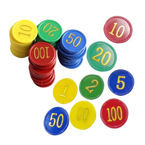 GLSTOY 320 Stück Plastik Runder Chip Spielchips Zählspielchip Partyspielzubehör Lernspielmarker von GLSTOY
