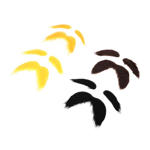 GLSTOY 4 Sätze Teiliges Set Selbstklebende Falsche Schnurrbärte und Augenbrauen für Erwachsene Realistische Party kostüm Requisiten Leicht und Angenehm für Halloween Cosplay Mottopartys von GLSTOY