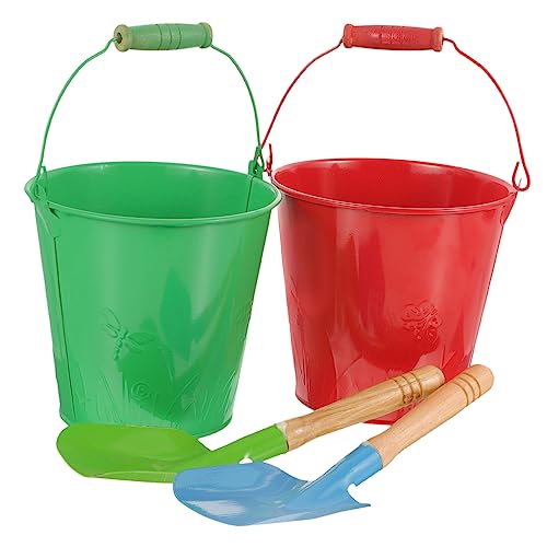 GLSTOY 4 Stück Garten Blecheimer Kinderspielzeug Outdoor-spielgeräte Für Für Den Strand Sandkasten Im Freien Baggerspielzeug Wasserspiel Sandspielzeug Eisen von GLSTOY