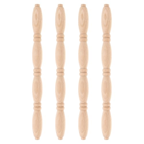 GLSTOY Miniatur-möbelspindeln Aus Holz 4 Stück DIY-möbelzubehör Mini-holzsäulen Für Puppenhausdekoration Garten Zubehör Bausatz von GLSTOY