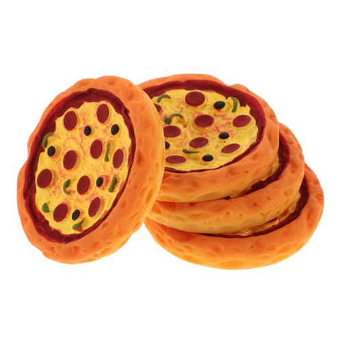 GLSTOY 4 Stück Simulation Pizza Gefälschte Pizza Ornament Mini Pizza Mini Ornament Simulierte Pizza Realistische Mini Pizza Foto Requisite Pizza Modell Mini DIY Simulation Mini Pizza von GLSTOY