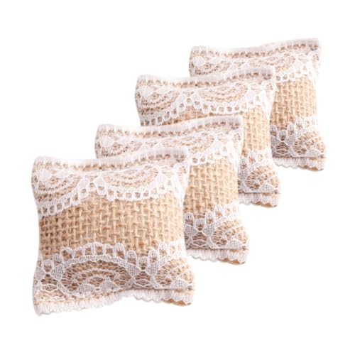 GLSTOY 4 Stück Spitzenkissen, Modellpuppe, Miniaturkissen, Tischkissen, Gefälschtes Kissen, Kompaktes Gefälschtes Kissen, Entzückendes Kissen, Modell, Puppenhauskissen, Puppe, von GLSTOY