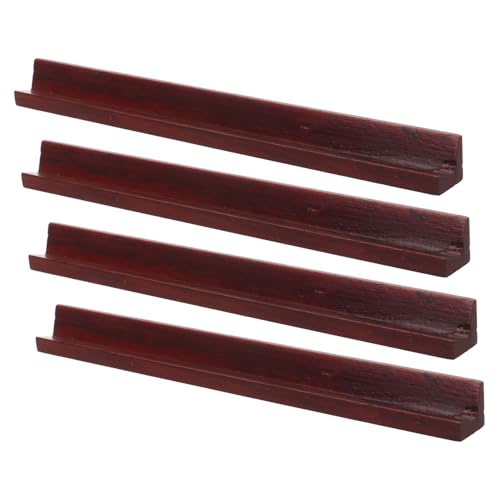 GLSTOY 4 Stück Teiliges Mini Mahjong Tile Holder aus Holz mit Rutschfesten Rillen Kompatibel mit American Mahjong Spielsteinen Langlebig für Reisen Familienspiele und Spielabende von GLSTOY