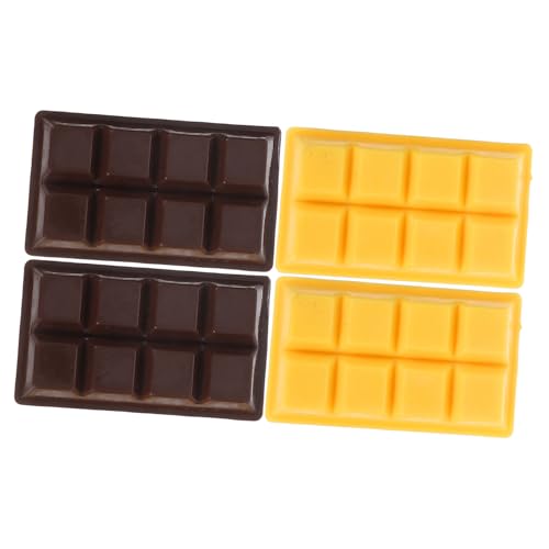 GLSTOY 4 Stück Teiliges Realistische Resin Schokoladen Deko in Braun und Beige Kleine Künstliche Schokoladenfiguren als Fotorequisiten und Wohnaccessoires für Party Hochzeit und von GLSTOY