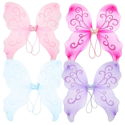 GLSTOY 4 Stück Teiliges Schmetterlingsflügel Cosplay Kostüm Flügel für Party Fotorequisite in Blau Violett Rosa für Verkleidung und Themenfeste GLSTOY 4 Stück Teiliges Schmetterlingsflügel Cosplay Kostüm Flügel für Party Fotorequisite in Blau Violett Rosa für Verkleidung und Themenfeste von GLSTOY