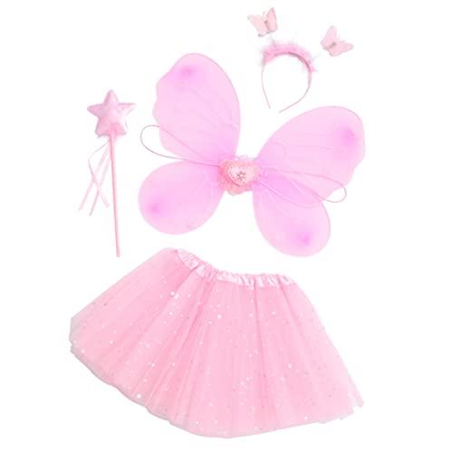 GLSTOY 4 Teiliges Feen Kostü Set Für ädchen Spitzenrock Glitzer Flügel Zauberstab Und Haarband Perfekte Verkleidung Für Fasching Karneval Und Kinderpartys GLSTOY 4 Teiliges Feen Kostü Set Für ädchen Spitzenrock Glitzer Flügel Zauberstab Und Haarband Perfekte Verkleidung Für Fasching Karneval Und Kinderpartys von GLSTOY