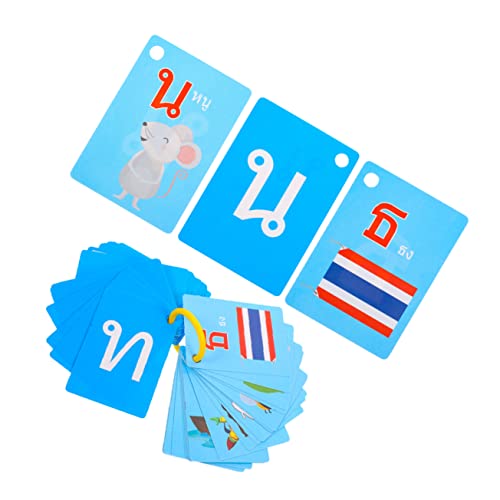 GLSTOY 45 Stück Teiliges Thai Lernkarten für Doppelseitige Flashcards mit Bild und Wort Bunte Vokabelkarten zur Spielerischen Sprachförderung und Konzentrationsentwicklung Leicht zu von GLSTOY
