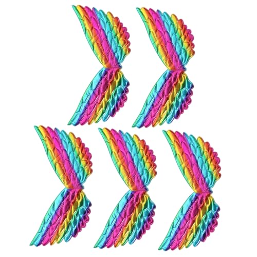 GLSTOY 5 Stück Teiliges Einhorn Flügel Bunte Fantasyflügel Kostüm Requisiten für Halloween Weihnachten Bühnenauftritte Kreative Flügel für Erwachsene von GLSTOY