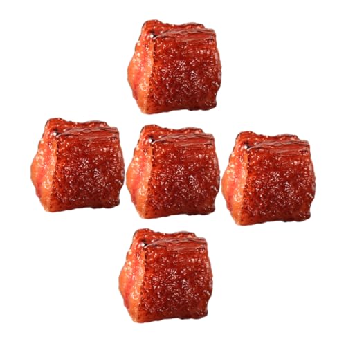 GLSTOY 5 Stück Teiliges Realistisches Rindfleischwürfel aus PVC Langlebige Küchen Dekoration Simuliertes Fleischmodell für Food Fotografie Restaurant und Supermarkt Deko von GLSTOY
