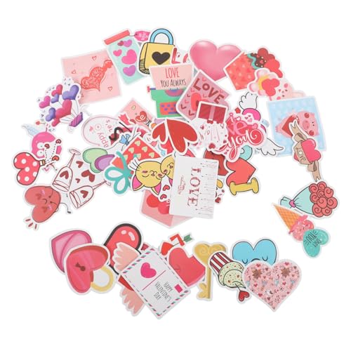 GLSTOY Liebesaufkleber 50 Stück Herzaufkleber Valentinstag-Dekorationen Für Gepäck Kinder GLSTOY Liebesaufkleber 50 Stück Herzaufkleber Valentinstag-Dekorationen Für Gepäck Kinder von GLSTOY