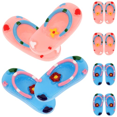 GLSTOY 6 Paar Harz Pantoffeln Ornamente Mini House Miniatur Slipper Mini Hausdekor Miniaturhaus Schuhe Decors Miniatur Slipper Model Kleine Requisiten Miniatur -Schmuck von GLSTOY