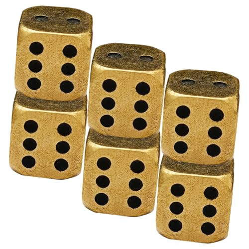 GLSTOY 6 Stück Teiliges Messingwürfel mit Abgerundeten Ecken Robuste Langlebige Würfel für Brettspiele Party Matheunterricht und Dekorative Spielwürfel Stabile Metallwürfel für GLSTOY 6 Stück Teiliges Messingwürfel mit Abgerundeten Ecken Robuste Langlebige Würfel für Brettspiele Party Matheunterricht und Dekorative Spielwürfel Stabile Metallwürfel für von GLSTOY