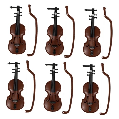 GLSTOY 6 Stück Violin Dekoration Teiliges aus Kunststoff für Puppenhaus Zubehör für Hausdekoration und Mikro Verarbeitung und Einfache Handhabung GLSTOY 6 Stück Violin Dekoration Teiliges aus Kunststoff für Puppenhaus Zubehör für Hausdekoration und Mikro Verarbeitung und Einfache Handhabung von GLSTOY