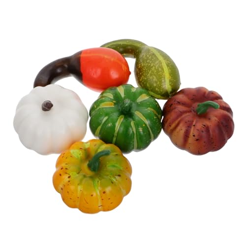 GLSTOY 6 Lebensechte Mini-kürbisse Künstliche Plastikkürbisse Zum Bemalen Und Dekorieren Für Thanksgiving Und Die Herbstsaison von GLSTOY