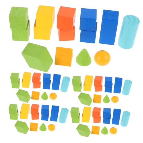 GLSTOY 70 Stück Teiliges Modell aus Geometrische Formen Bausteine für Grundschule Pädagogisches Lernspielzeug Kreativität und Räumlichem von GLSTOY