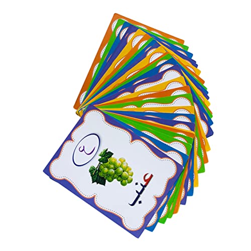 GLSTOY Arabische Lernkarten Teiliges Kindergarten Flash Cards Kognitive Sprachförderung Sensorisch Fördernd Farbenfrohe Früherziehungsspielzeuge von GLSTOY