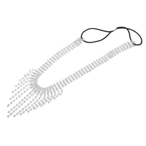 GLSTOY Chain Maske Mit Modischen Strass-tasseln Für Damen Für Maskenbälle Partys Und Bühnenauftritte Gesichtsschmuck-accessoire Silber von GLSTOY