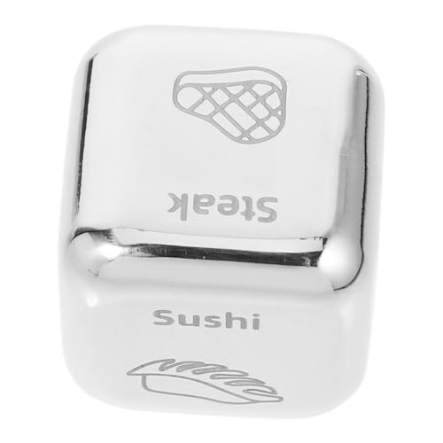 GLSTOY Edelstahl Food Dice mit Glattem Finish Vielseitiger Essensentscheidungswürfel für Dinner Game Geschenkidee für Valentinstag und Jahrestag Praktische Würfel für Dinner von GLSTOY