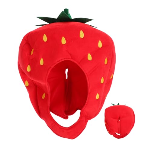 GLSTOY Erdbeerhaube, Lustiger Hut, Süße Frucht Kopfbedeckung, Neuartiger Cartoon Hut, Lustiger Erdbeerhut, Party, Kappen, Partyhut, Requisite, Cartoon Erdbeerkopfkappe, Fotografie GLSTOY Erdbeerhaube, Lustiger Hut, Süße Frucht Kopfbedeckung, Neuartiger Cartoon Hut, Lustiger Erdbeerhut, Party, Kappen, Partyhut, Requisite, Cartoon Erdbeerkopfkappe, Fotografie von GLSTOY