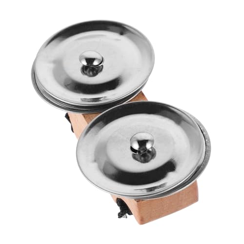 GLSTOY Handgefertigtes Mini-Becken Finger-Jingle-Tamburin Mit Holz-Metall-Konstruktion Für Kinder Und Erwachsene Für Sänger von GLSTOY