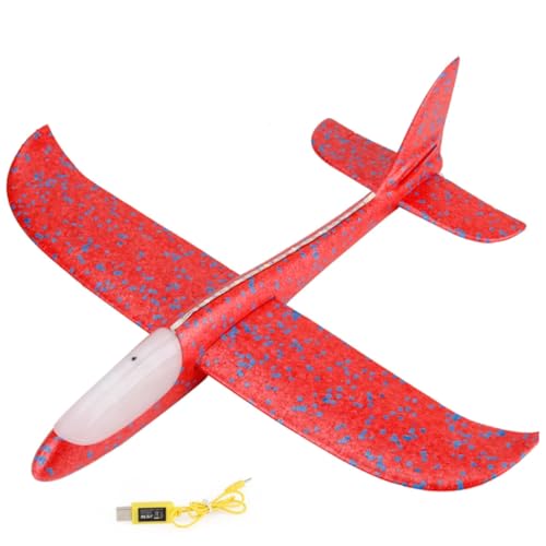 GLSTOY Flugzeugspielzeug mit LED Lichtern Roter Manueller Wurf Gleitflieger aus Schaum für Fördert Eltern Junge Mädchen Beziehungen Leicht Flexibel für Draußen GLSTOY Flugzeugspielzeug mit LED Lichtern Roter Manueller Wurf Gleitflieger aus Schaum für Fördert Eltern Junge Mädchen Beziehungen Leicht Flexibel für Draußen von GLSTOY