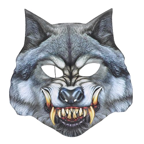 GLSTOY Halloween Karneval Party Maskerade Halbgesichts Tierwolfmaske (Blutige Wolfsmaske) Einzigartige Partyzubehör Dekorative Requisite Cosplay Festivalmaske von GLSTOY