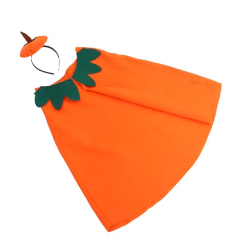 GLSTOY Halloween Kostüm Set Orange Kürbis Umhang und Kopfband Atmungsaktives Leichtes Material Langlebig und Pflegeleicht für Party Schule und Festtagsveranstaltungen GLSTOY Halloween Kostüm Set Orange Kürbis Umhang und Kopfband Atmungsaktives Leichtes Material Langlebig und Pflegeleicht für Party Schule und Festtagsveranstaltungen von GLSTOY