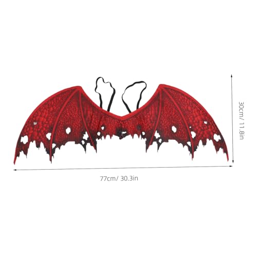 GLSTOY Halloween Teufelsflügel aus Rotem Vliesstoff Langlebiges Cosplay Kostüm Zubehör Praktische Partyflügel für Erwachsene Auffällige Requisite für Festival und Halloween-Events von GLSTOY