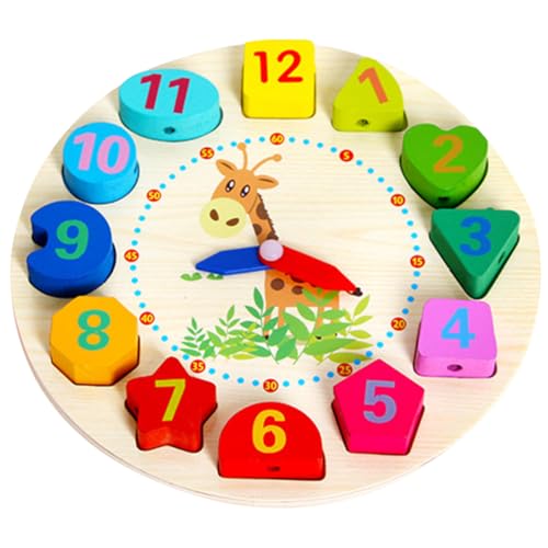 GLSTOY Holzperlen Lernuhr Holzspielzeug mit Zahlenform Farbige Steckuhr Pädagogisches für Kleinkinder Jungen Mädchen Umweltfreundliche Bauklötze Uhr GLSTOY Holzperlen Lernuhr Holzspielzeug mit Zahlenform Farbige Steckuhr Pädagogisches für Kleinkinder Jungen Mädchen Umweltfreundliche Bauklötze Uhr von GLSTOY