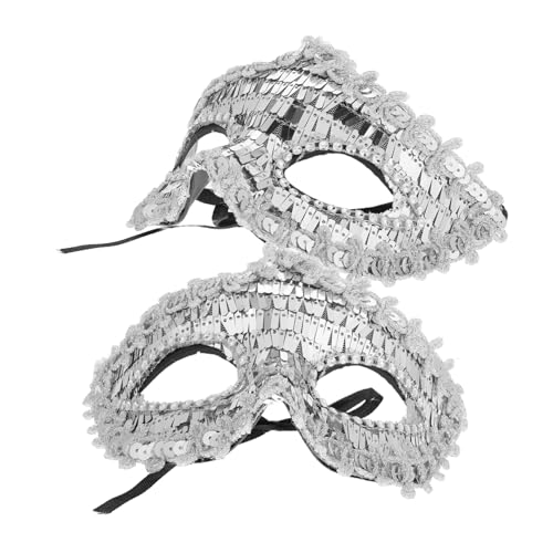 GLSTOY Maske verkleiden Karnevalsmaske schillernde Maske festliche Maske silberne Maskerademaske für Frauen Maskenmaske für Paare Maskerademaske für Männer Cosplay-Maske PVC Silver von GLSTOY