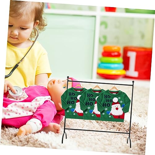 GLSTOY Metallständer Puppenkleiderbügel Robust Langlebig mit Abgerundeten Ecken Miniatur Kleiderhalter für Puppenhaus Kleidung Aufbewahrung Schwarz von GLSTOY