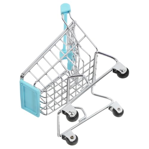 GLSTOY Mini-einkaufswagen-Spielzeug Miniatur-supermarktwagen Kinder-einkaufswagen Kleiner Supermarktwagen Handkarren-modellierdekor Einkaufswagenkorb Zur Aufbewahrung von GLSTOY
