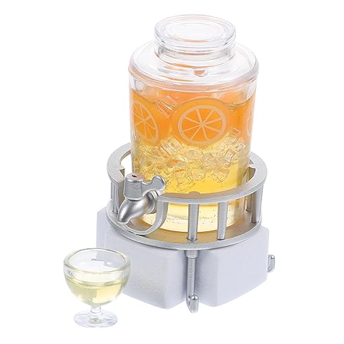 GLSTOY Mini -Getränkebucket -Modell Miniatur-Saftfass Mini-Zubehör für Hausgetränke mit künstlich Winziges Saftfass-Modell Saftfass-Figur DIY mini Haus Mini-Haus-Dekore Harz Orange von GLSTOY