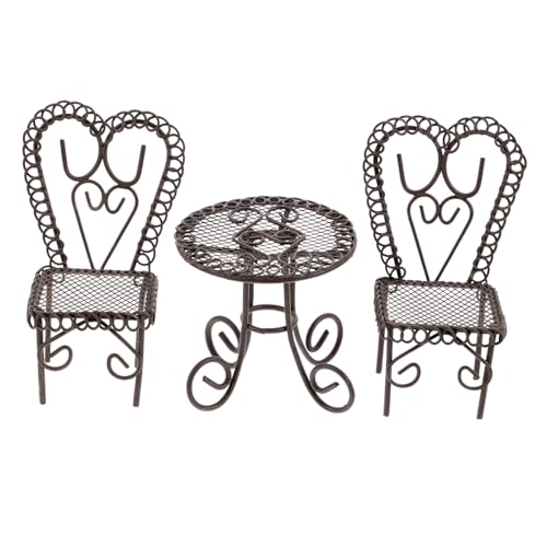 GLSTOY Miniatur Gartenmöbel Set Charmante Mini Tisch und Stuhl Kombination Stilvolle Dekoration für Mikro Landschaften und Puppenhäuser Feengarten Zubehör mit Detailverliebtem Design für GLSTOY Miniatur Gartenmöbel Set Charmante Mini Tisch und Stuhl Kombination Stilvolle Dekoration für Mikro Landschaften und Puppenhäuser Feengarten Zubehör mit Detailverliebtem Design für von GLSTOY