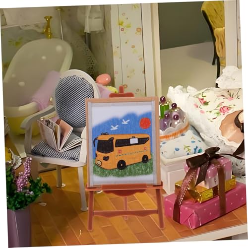 GLSTOY Miniatur Klassenzimmer Modell Realistische Mini Tafel Dekoration Leichtes Puppenhaus Zubehör Kompakte Schulmöbel für DIY und Mini Haus Szenen Farbenfrohes Spielzeugzimmer von GLSTOY