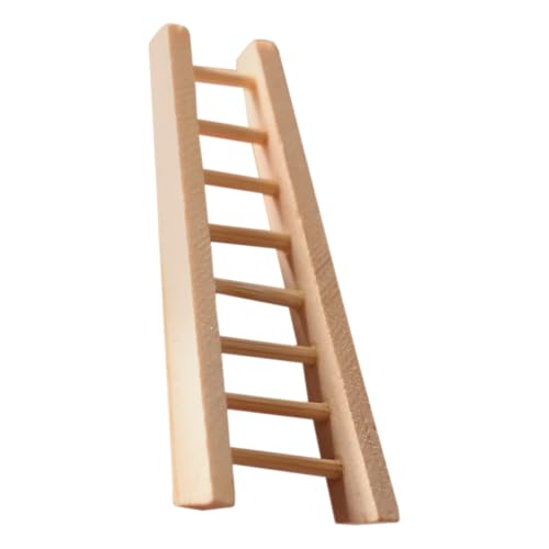 GLSTOY Puppenhaus Miniatur Unvollendete Leiter 112 Maßstab Holztreppe Bauarbeiter Handwerk Für Miniaturfiguren von GLSTOY