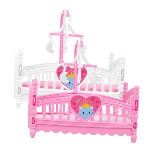 GLSTOY Miniatur-kinderbettmodell Für Puppenhaus Kleines Hausbett Mini-schlafzimmerszene DIY-möbel Puppenhausmöbel von GLSTOY